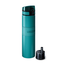 AQUAPHOR City Cool Filter Water Bottle - Double Wall Stainless Steel Insulated - Keeps Water Cool 24H - 500 ml (Fresh Teal)