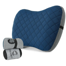 Camping Pillow with Removable Cover- Inflatable Pillow - Travel Pillows for Backpacking & Airplane, Lumbar Support Blow Up Pillow Washable Pillowcase,