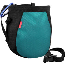 Rhino Valley Climbing Chalk Bag, No Leak Drawstring Chalk Bag with Adjustable Belt, Carabiner Clip and Zippered Pockets Chalk Bag for Climbing, Cross