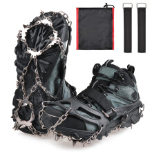Crampons Ice Cleats Traction, Snow Grips Ice Grippers for Hiking Boots Anti-Slip 19 Stainless Steel Studs Traction Crampons Safe Protect for Winter