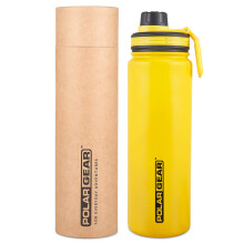 Hydra Surge Stainless Steel Reusable Water Bottle - 700ml, Vacuum Insulated, Double Wall, Metal Leakproof Flask, 2 Separate Lids, Keeps Hot for 12