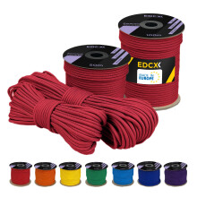 EdcX 4 mm Polyester Paracord 550 (15, 30 and 50 m) ? 4 mm Type III, Tear-Resistant Parachute Cord for Survival Made of 100% Polyester with 7 Wires |