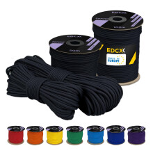 EDCX 4 mm Polyester Paracord 550 (15, 30 and 50 m) ? 4 mm Type III, Tear-Resistant Parachute Cord for Survival Made of 100% Polyester with 7 Wires |