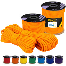 EDCX 4 mm Polyester Paracord 550 (15, 30 and 50 m) ? 4 mm Type III, Tear-Resistant Parachute Cord for Survival Made of 100% Polyester with 7 Wires |