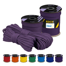 EDCX 4 mm Polyester Paracord 550 (15, 30 and 50 m) ? 4 mm Type III, Tear-Resistant Parachute Cord for Survival Made of 100% Polyester with 7 Wires |