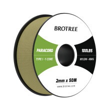 Brotree Paracord 2mm 50M 100% Nylon Rope 1 Strand Parachute Cord for Outdoor, Craft, DIY - 45kg Breaking Load (Holy Guacamole)