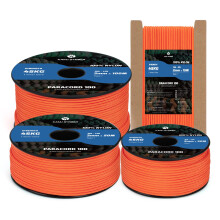 Kamu Synber 2mm Paracord 30M 100% Nylon Rope 1 Strand Type I Parachute Cord for Crafting, Outdoor, DIY, Camping | Support 45kg | Orange