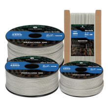 Kamu Synber 2mm Paracord 100M 100% Nylon Rope 1 Strand Type I Parachute Cord for Crafting, Outdoor, DIY, Camping | Support 45kg | Grey