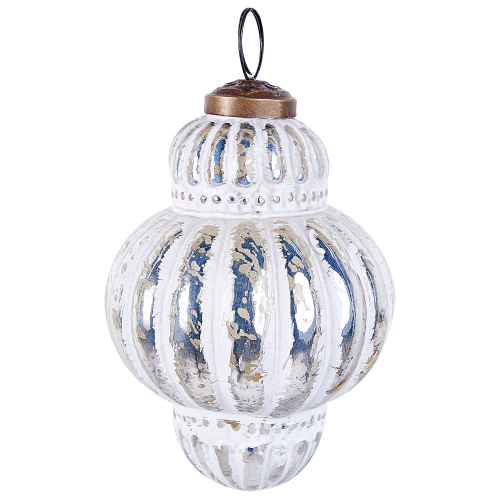 Beliani Set of 6 Baubles CREMEUX Glass Silver 2