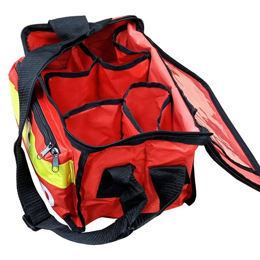 Jfa Medical Red Haversack Emergency First Aid Bag With Front Pocket - Empty