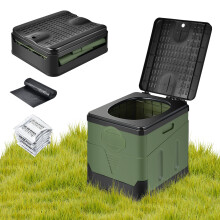 OTraki Portable Toilet for Adults, Camping Toilet Max 150KG Compost Toilet with Curing Agent, Potty Loo for Pool Party Camping Fishing Caravan Picnic