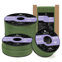 Abma Cord 2mm Paracord 30m Nylon Rope 3 Strands Type I Cord for DIY, Camping, Outdoor - Max. 90kg (200lbs) - Forest Green