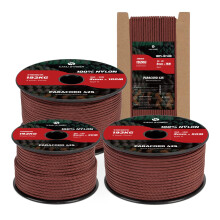Kamu Synber 425 Paracord 3mm x 30m 100% Nylon Rope 3 Strands Parachute Cord Type II for Outdoor, Crafting, DIY | Support 192kg | Chocolate Brown