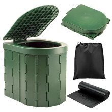 KINSPORY Portable Toilet, Outdoor Camping Toilet Fishing Toilet Campervan Toilet Collapsible Toilet Bucket Portable Loo Camping WC