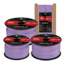 Kamu Synber 425 Paracord 3mm x 50m 100% Nylon Rope 3 Strands Parachute Cord Type II for Outdoor, Crafting, DIY | Support 192kg | Lilac