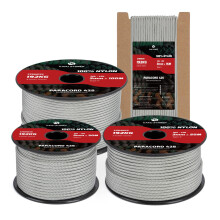Kamu Synber 425 Paracord 3mm x 30m 100% Nylon Rope 3 Strands Parachute Cord Type II for Outdoor, Crafting, DIY | Support 192kg | Grey