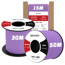 Brotree 2mm Paracord 3 Strands 30M 100% Nylon Rope Parachute Cord for Outdoor, Craft, DIY - 90kg Breaking Load (Lilac)
