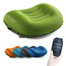 TREKOLOGY Ultralight Inflatable Camping & Travel Pillow ? Compact, Ergonomic Neck & Lumbar Support Cushion for Adults & Kids ? Ideal for Camping,