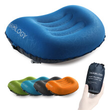 TREKOLOGY Ultralight Inflatable Camping & Travel Pillow ? Compact, Ergonomic Neck & Lumbar Support Cushion for Adults & Kids ? Ideal for Camping,