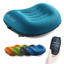 TREKOLOGY Ultralight Inflatable Camping & Travel Pillow ? Compact, Ergonomic Neck & Lumbar Support Cushion for Adults & Kids ? Ideal for Camping,