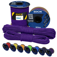 EdcX 3 mm Nylon Paracord 425 (15, 30, 50 and 100m) ? 3 mm Type II, 100% Nylon Rope, 3 Strand Rope, in Many Colors (Purple, 100 m)