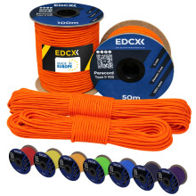 EdcX 3 mm Nylon Paracord 425 (15, 30, 50 and 100m) ? 3 mm Type II, 100% Nylon Rope, 3 Strand Rope, in Many Colors (Sofit Orange, 15 m)