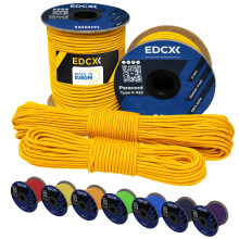 EdcX 3 mm Nylon Paracord 425 (15, 30, 50 and 100m) ? 3 mm Type II, 100% Nylon Rope, 3 Strand Rope, in Many Colors (Orange Yellow, 100)