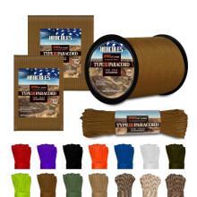 HERCULES 550 Paracord 4mm Type III 7 Strands Parachute Cord, 50' Coyote Brown Utility Rope for Crafting, DIY, Camping, Survival, Outdoor