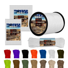 HERCULES 550 Paracord 4mm Type III 7 Strands Parachute Cord, 50' White Utility Rope for Crafting, DIY, Camping, Survival, Outdoor
