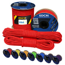 EdcX 3 mm Nylon Paracord 425 (15, 30, 50 and 100m) ? 3 mm Type II, 100% Nylon Rope, 3 Strand Rope, in Many Colors (Light Red, 30 m)