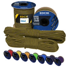 EdcX 3 mm Nylon Paracord 425 (15, 30, 50 and 100m) ? 3 mm Type II, 100% Nylon Rope, 3 Strand Rope, in Many Colors (Light Khaki, 15 m)