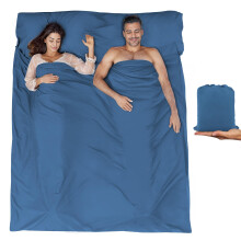 BREENHILL Double Sleeping Bag Liner,Camping Sheets & Travel Sheet, Hostels & Traveling Adult Sleep Sack for Backpacking, Hotels Lightweight Camping