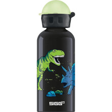 Sigg - Aluminium Water Bottle For Kids + Phosphorescent Cap - KBT Glow Dinosaurs - Leakproof - Lightweight - BPA Free - CO2 Partner Certified - School