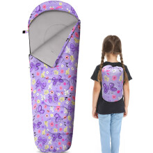 MHJY Kids Sleeping Bag for Girls Boys 3 Season Warm & Cool Weather Youth with Backpacking Bag Waterproof for Traveling Hiking Outdoor Camping