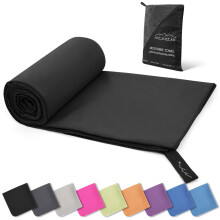 Style Slice Microfibre Towel - Quick Dry Lightweight Super Absorbent Travel Gym Microfibre Beach Towel Medium Large XL XXL (Black, Large 180cm x 90cm)