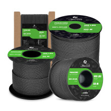 Abma Cord Paracord 2mm 30m 100% Nylon Rope 1 Strand Type I Parachute Cord - Max. 45kg (100lbs) - Black