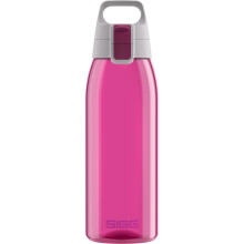 Sigg - Tritan Water Bottle - Total Color ONE Berry - Suitable For Carbonated Beverages - Dishwasher Safe - Leakproof - Featherweight BPA Free - 1L
