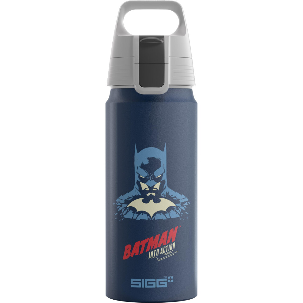 Sigg - Aluminium Drinking Bottle For Children - Wmb One Batman Into Action - Suitable For Carbonated Drinks - Leak-Proof - Feather Light Blue
