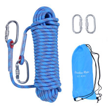 LZ.MZXU Climbing Rope 20M Rope Multifunctional Cord Safety Rope 10mm Emergency Escape Rope Boat Rope With 2 Carabiners Camping Rescue Outdoor Hiking