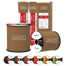 Brotree 4mm Paracord 550 30M 100% Nylon Rope 7 Strands Type III Parachute Cord for Outdoor and DIY - 250kg Breaking Load (Coyote Brown)