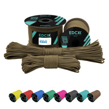 EdcX 2 mm Nylon Paracord 275 (15, 30, 50 and 100 m)? 100% Nylon rope, 3-Strand cord, Nylon cord 2 mm in Many Colours (Coyote Brown, 30 m)