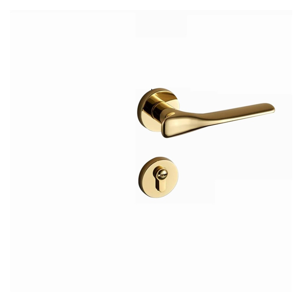Modern Silent Magnetic Door Lock With Durable Pvd Finish For Bedroom And Wooden Interior (Type B Gold) 9330225546481