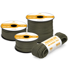 Abma Cord 550 Paracord 4mm 30m Rope 7 Strands Type III Parachute Cord for Crafting, Camping, Survival, Outdoor - Max. 250kg - Army Green