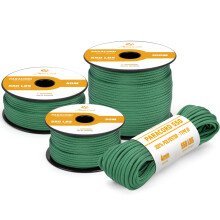 Abma Cord 550 Paracord 4mm 15m Rope 7 Strands Type III Parachute Cord for Crafting, Camping, Survival, Outdoor - Max. 250kg - Kelly Green