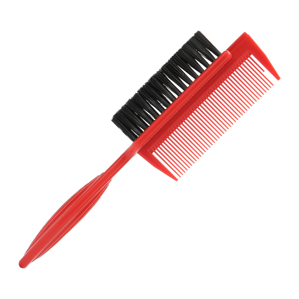 Red 2-In-1 Haircut Comb & Beard Brush Abs+Nylon