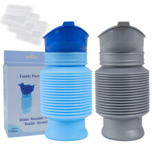 Leetye Mei Emergency Toilet Shrinkable Urinal Portable for Men Women, Male Female Travel Mobile Toilet 750ML Reusable Urine Pee Bottle for Camping