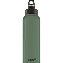 Sigg WMB Traveller Leaf Green Touch Water Bottle (1.5 Litre), Pollutant-Free and Leak-Proof Metal Bottle, Lightweight Aluminium Bottle for Sports
