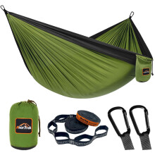AnorTrek Camping Hammock, Super Lightweight Portable Parachute Hammock with Two Tree Straps Single or Double Nylon Travel Tree Hammocks for Camping