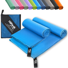 HiiPeak Microfibre Towel 2 pack?160x80cm+80x40cm? Compact Camping Beach Towel - Quick Dry Ultra Lightweight Absorbent Sports Gym Yoga Swimming Hiking