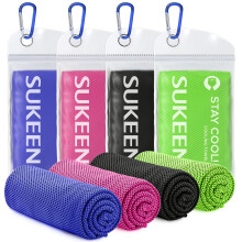 Sukeen [4 Pack Cooling Towel (40"x12"),Ice Towel,Soft Breathable Cool Towel,Microfiber Towel for